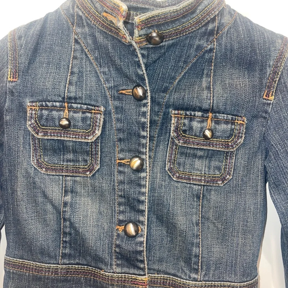 Old Navy Girls Jean Jacket Silver Buttons‎ sz M
